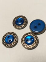Bouton bleu et argenté – Image 2