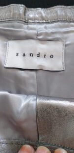 Short en cuir argenté Sandro – Image 6