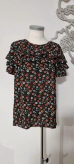 Blouse à volant fleurie Harpe