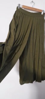 Jupe culotte verte plissée Cacharel – Image 3