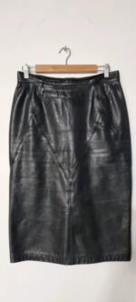 Jupe noire en cuir Mac Douglas