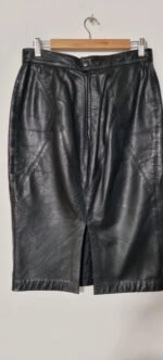 Jupe noire en cuir Mac Douglas – Image 2