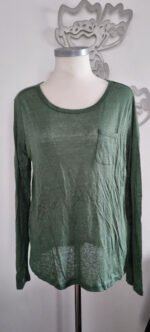 Tee shirt  en lin vert Bel Air