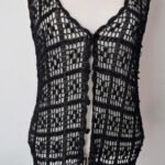 Gilet ajouré avec perles